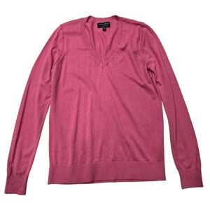 Banana Republic Womens Pink V Neck Long Sleeve Forever Sweater Top Size Medium M